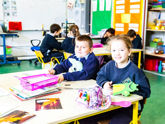 Children learning in classroom
